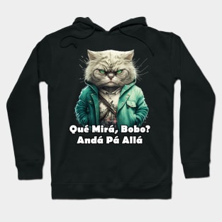 Que miras bobo funny angry cat Hoodie